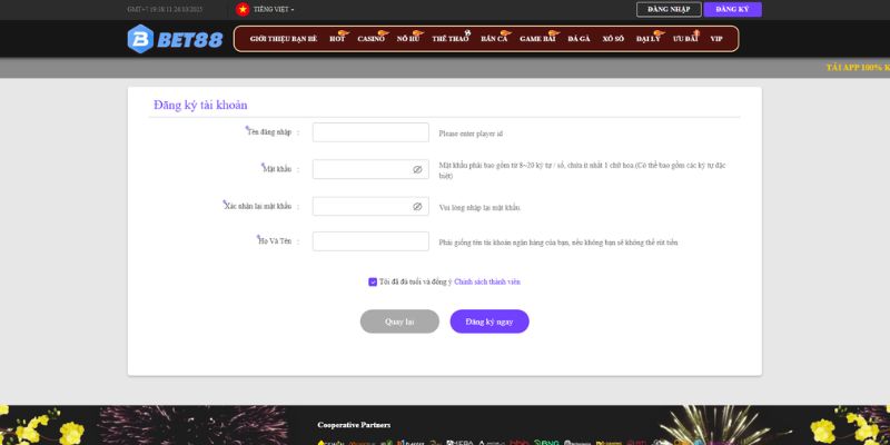 Bet88 303 Đăng ký Bet88 là quy trình tham gia cá cược